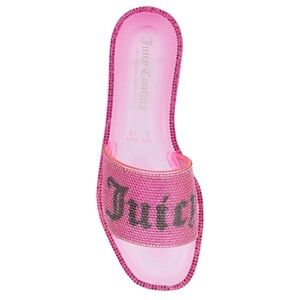 Juicy Couture Hylton Logo Rhinestone jelly Slides, pink NWT
